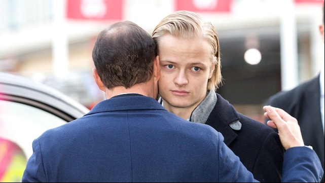 Marius Borg y el príncipe Haakon de Noruega